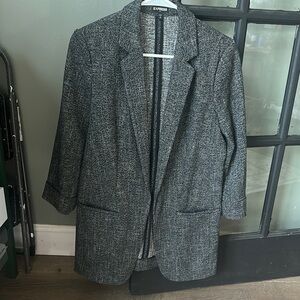 Express Charcoal Tweed Blazer